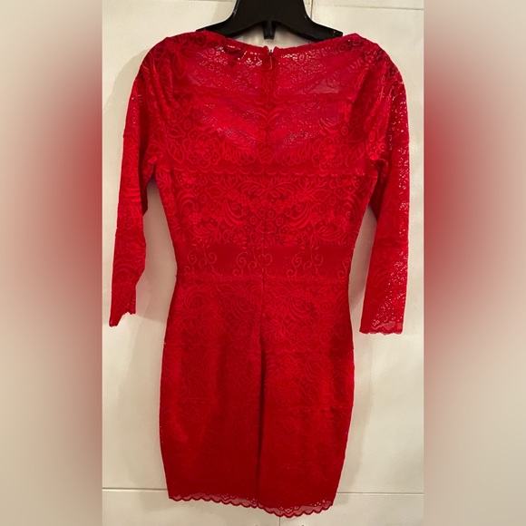 Guess Red 3/4 Sleeve Lace Mini Dress. Size S - Picture 2 of 3
